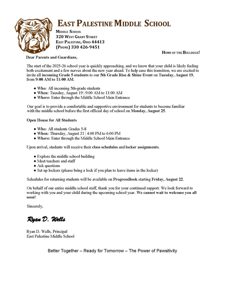 middle school info