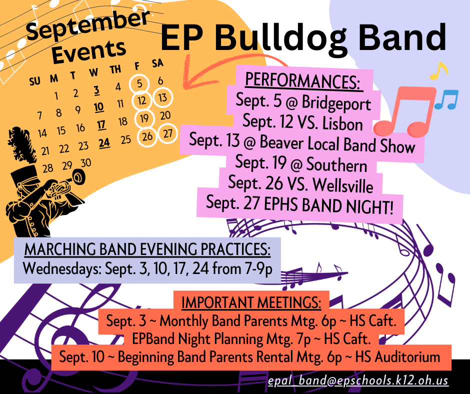 band flyer with upcoming dates