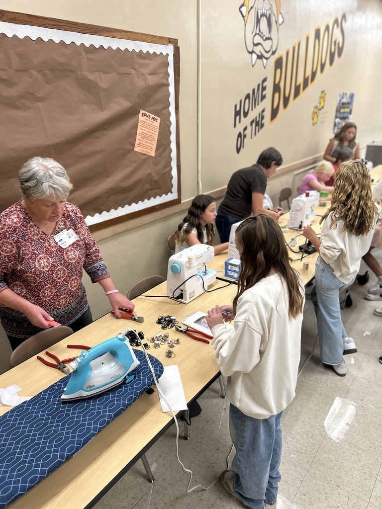 students sewing