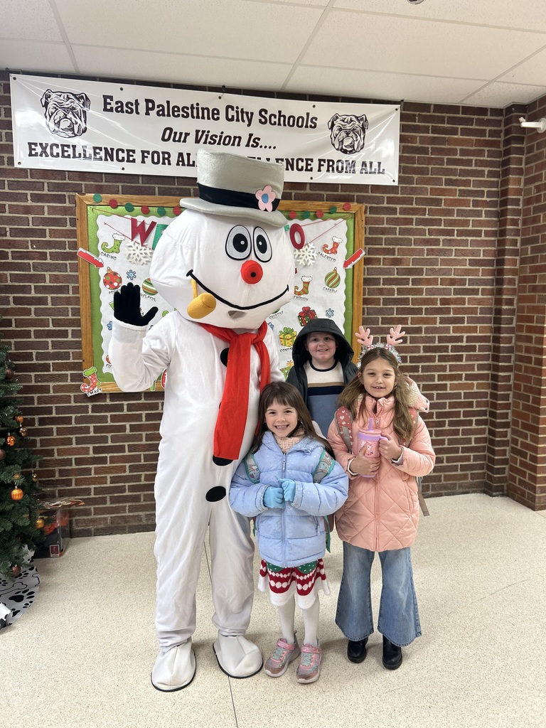 students with snowman
