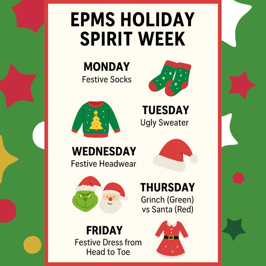 epms holiday spirit week flyer