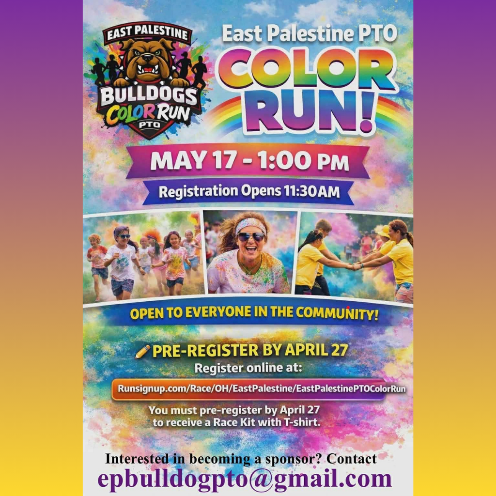 PTO color run flyer for May 17th