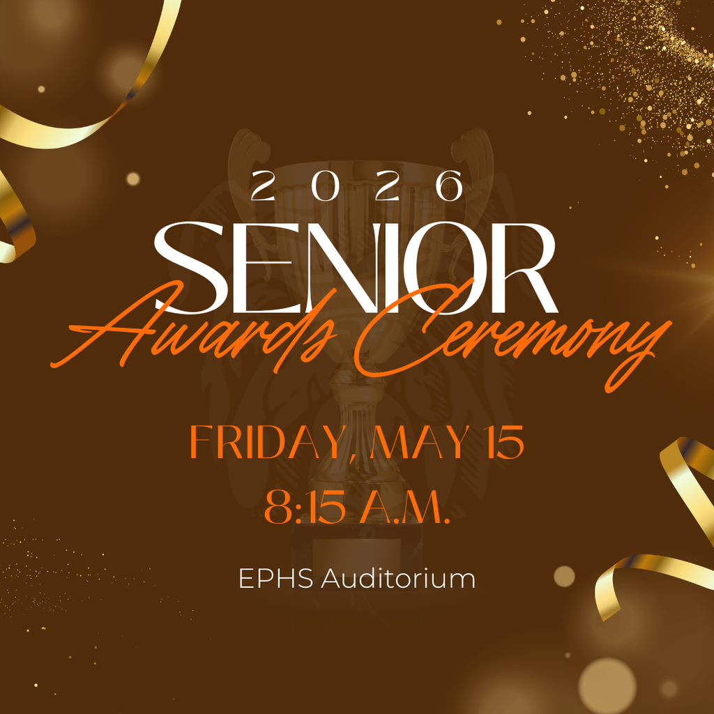 Senior awards ceremony friday may 15th at 8:15 am
