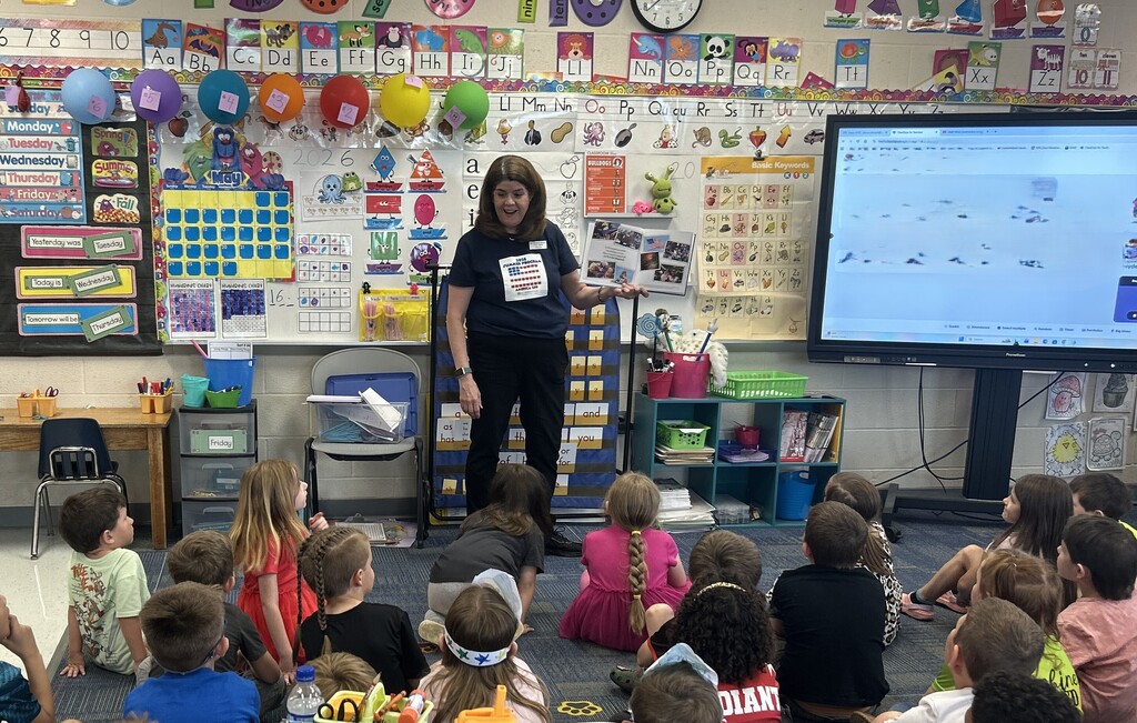 miss noreen speaking to students