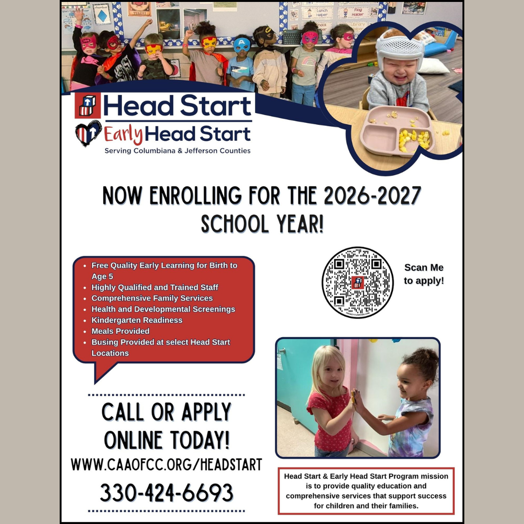 head start program enrollment information  for 26-27 school year