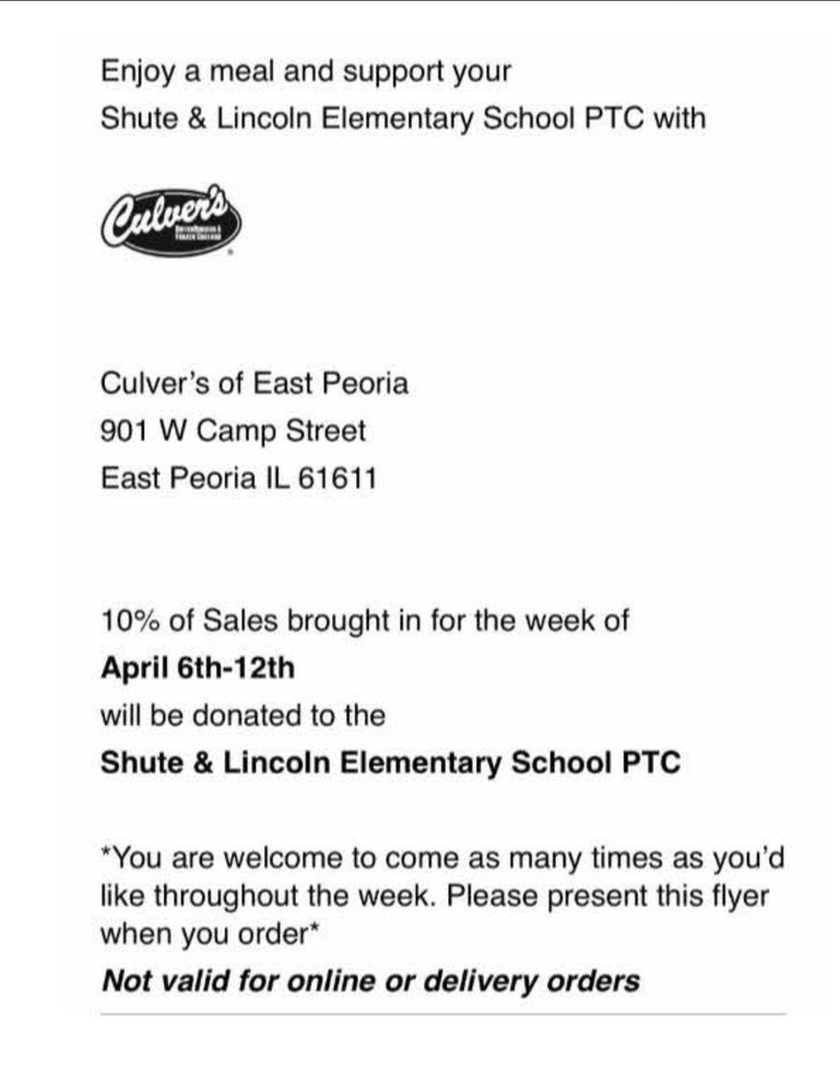 Culver's Fundraiser