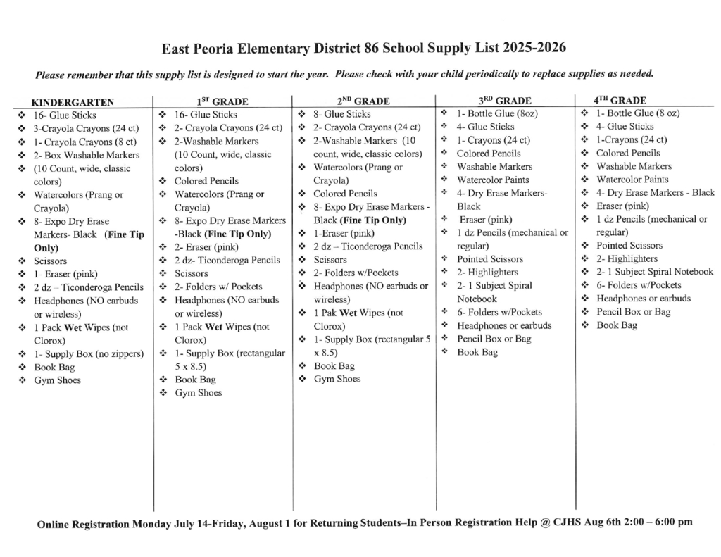 Supply List
