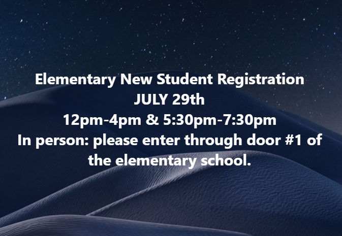 July 29th New Student Registration