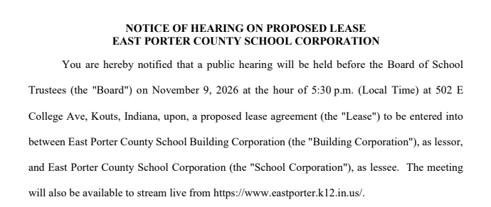 Notice of Hearing