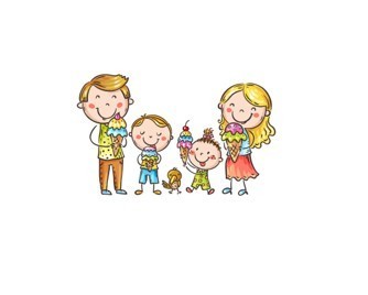 family eating ice cream