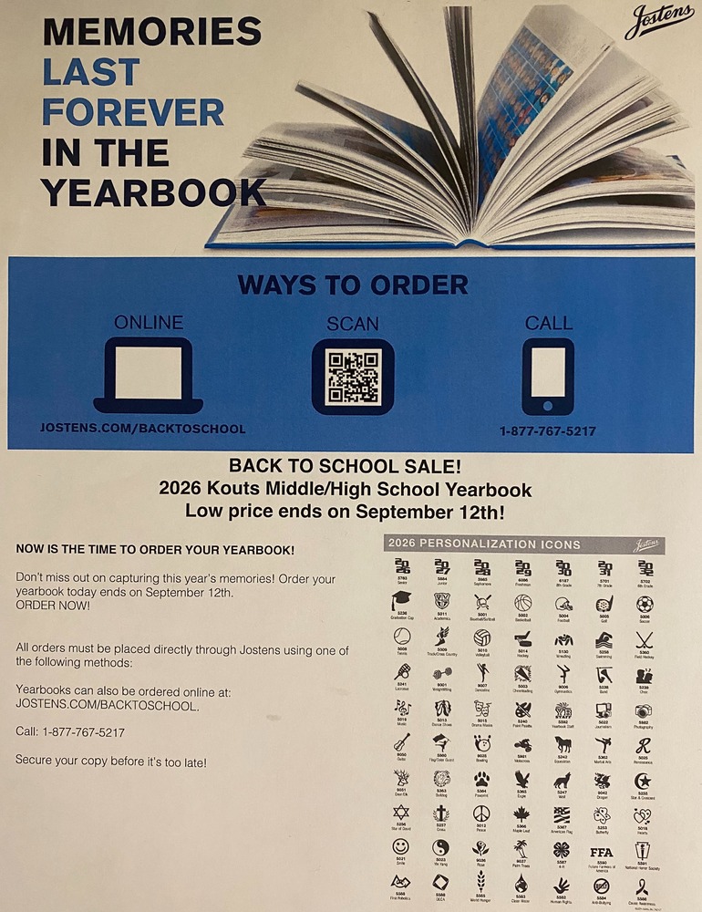 KMHS 2025-26 Yearbook Early Order Sale