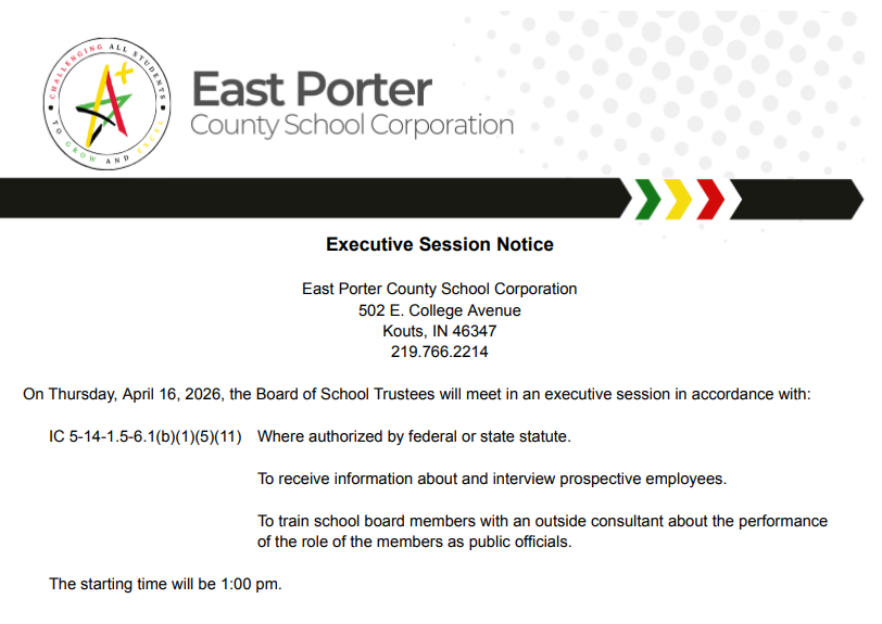 Posting for Executive Session on 4/16 at 1:00 pm