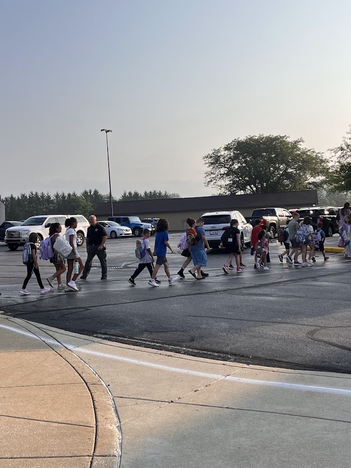 Kids crossing driveway