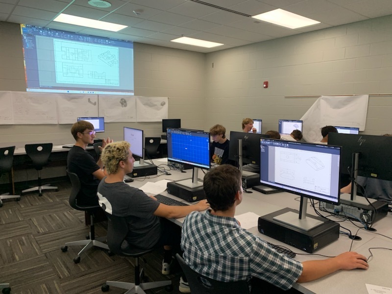 Students in new computer lab