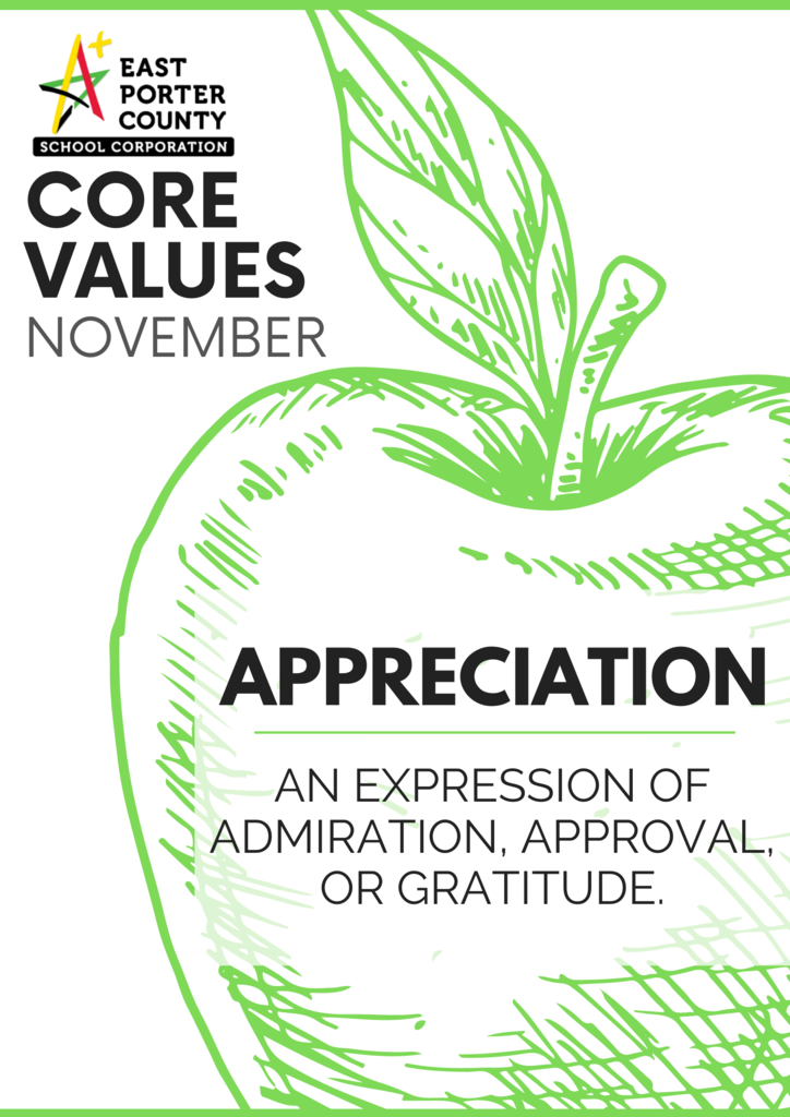 Green apple with Appreciation written