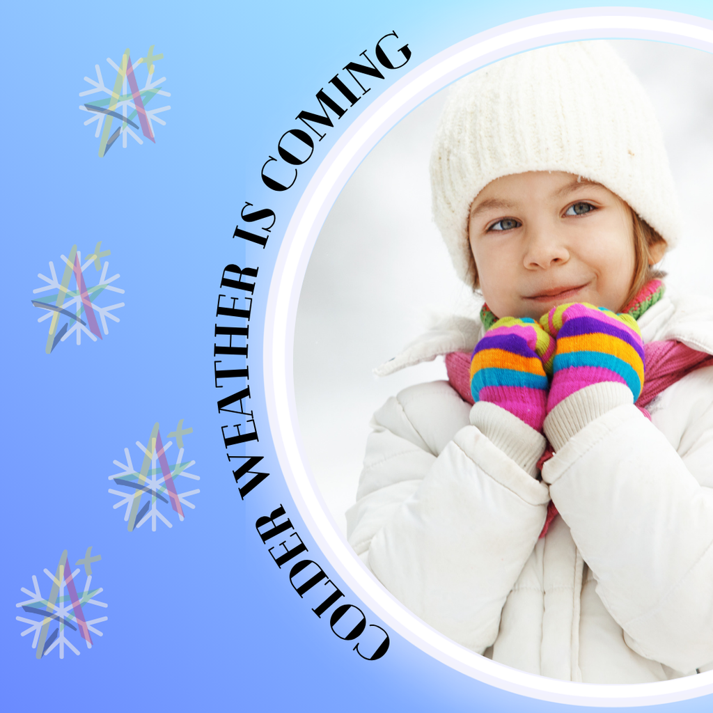 Cold weather is coming. child dressed for winter