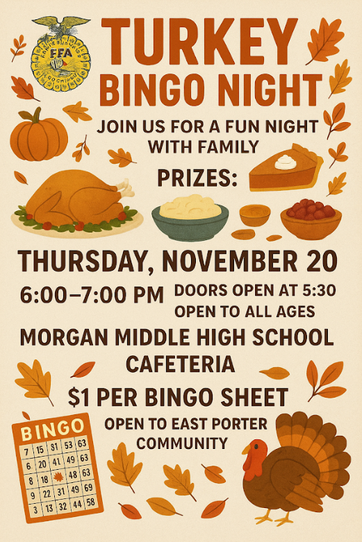 East Porter FFA Turkey Bingo