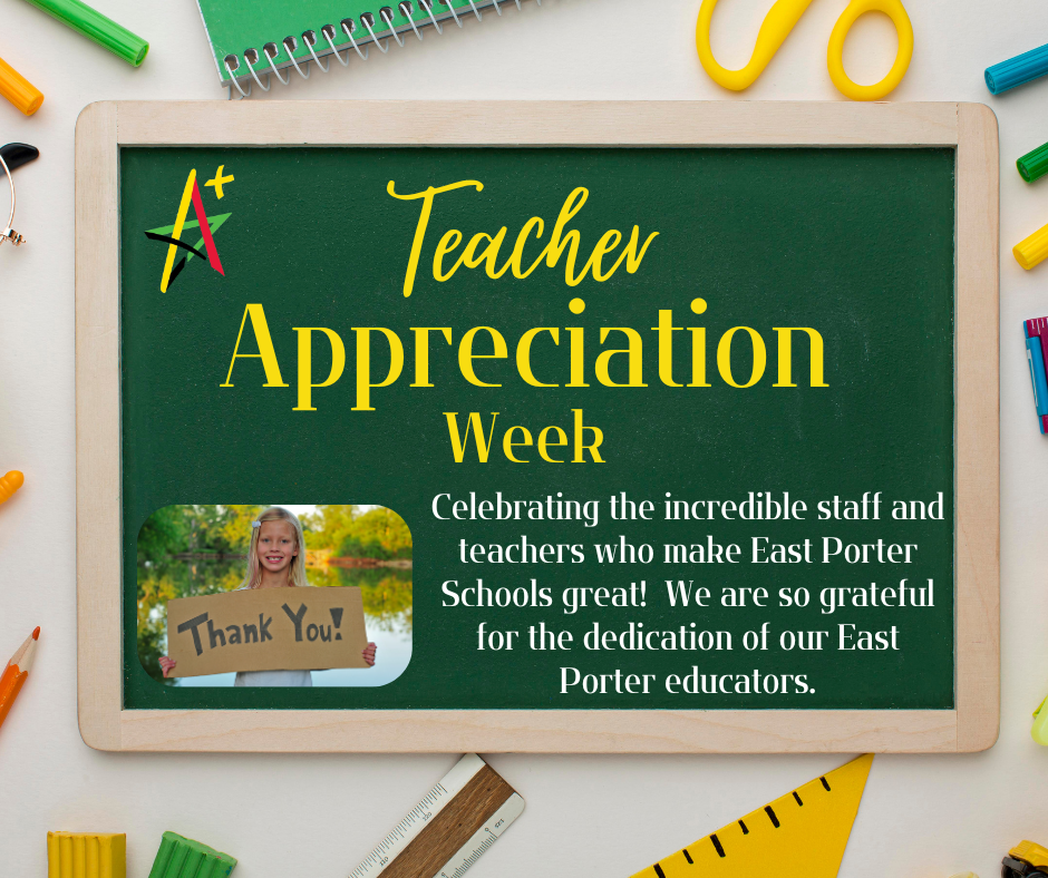 Chalkboard image with teacher appreciation week on it