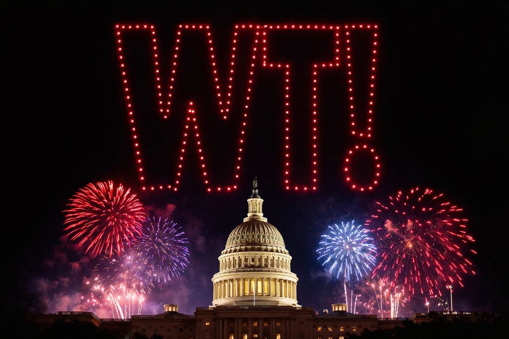 WT! drones and fireworks
