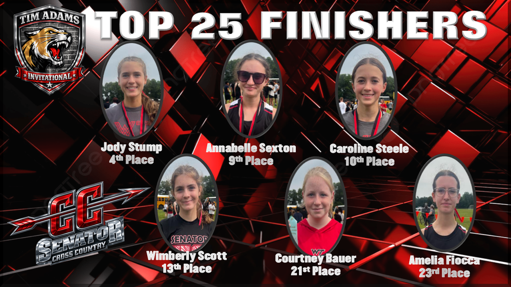 Lady Senator Cross Country Top 25 Finishers at Tim Adams Invitational