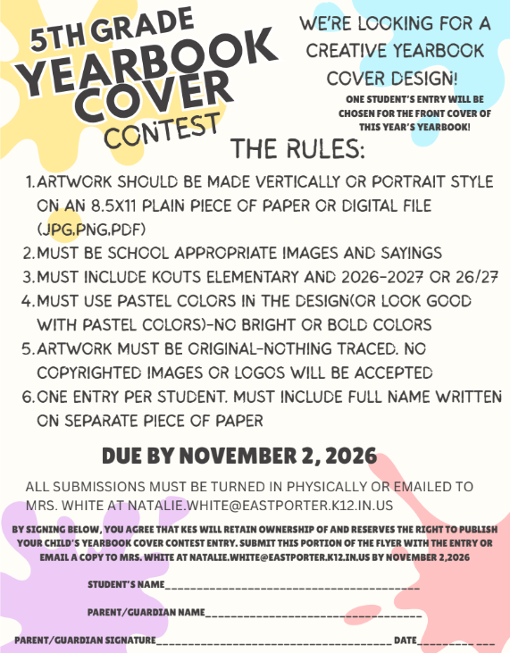 Yearbook cover contest form
