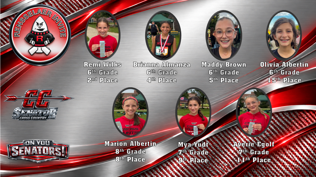 MS GIRLS CROSS COUNTRY TOP 15 FINISHERS AT RENSSELAER INVITATIONAL