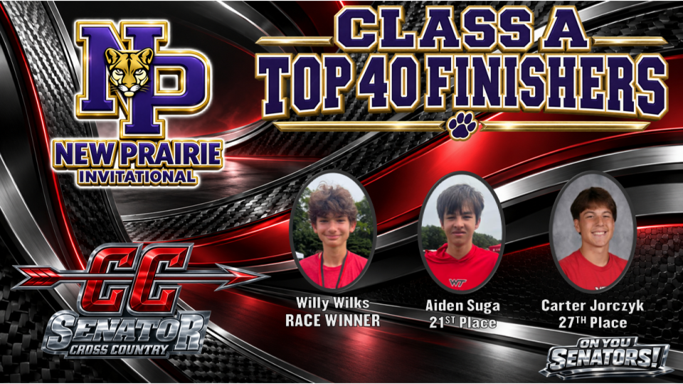 Washington Township Boys Cross Country Top 40 Finishers in Class A at New Prairie Invitational