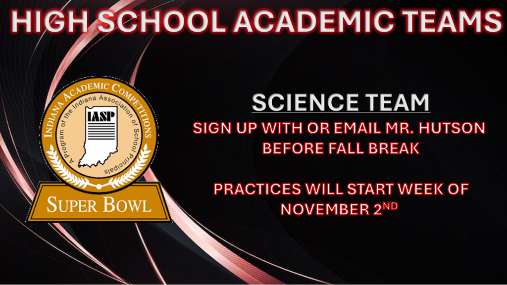 High School Science Academic Team Call Out