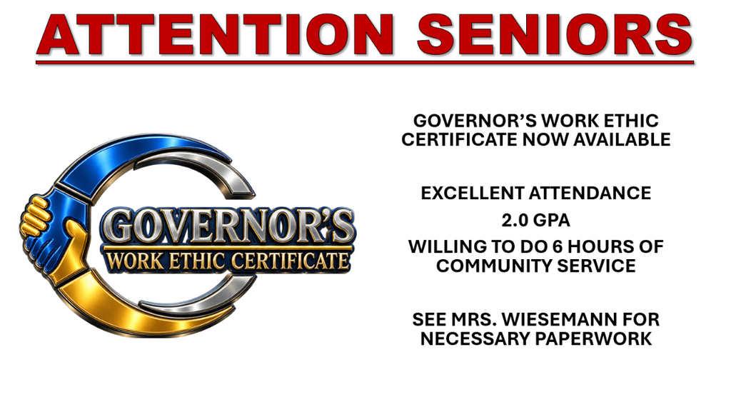 Governor's Work Ethic Certificate