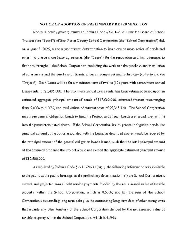 Notice of Preliminary Determination