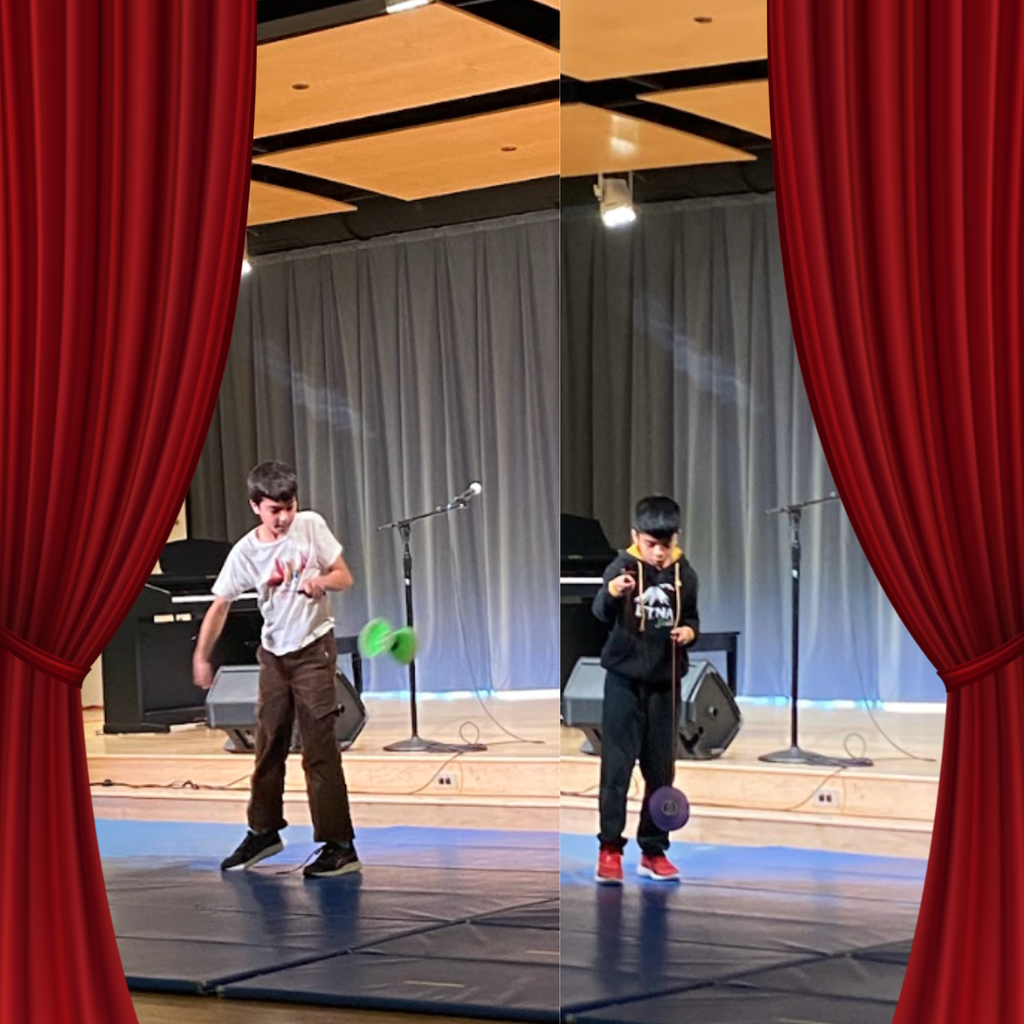 students on stage for talent show