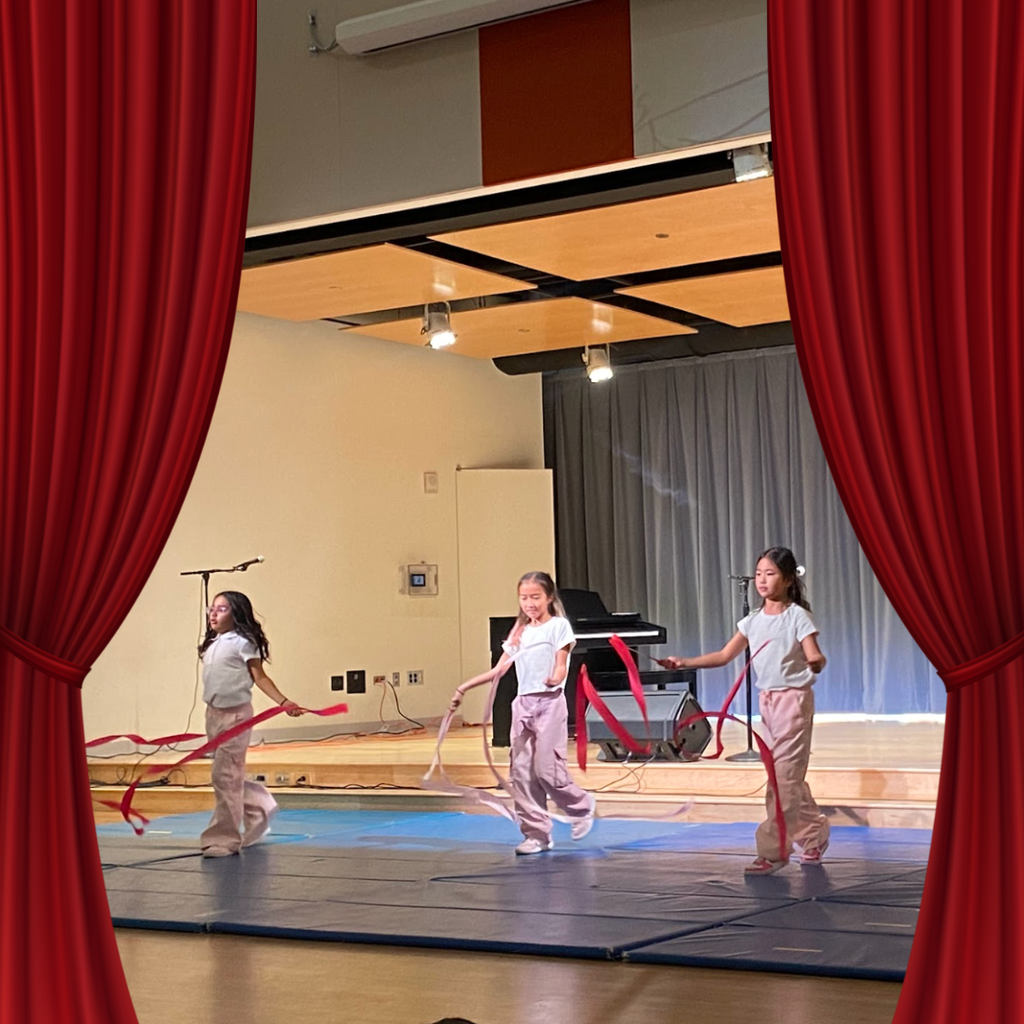 students on stage for talent show