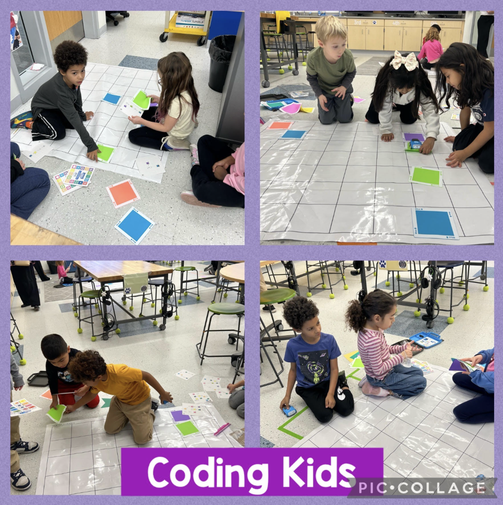 Pictures of kids coding in STEM lab