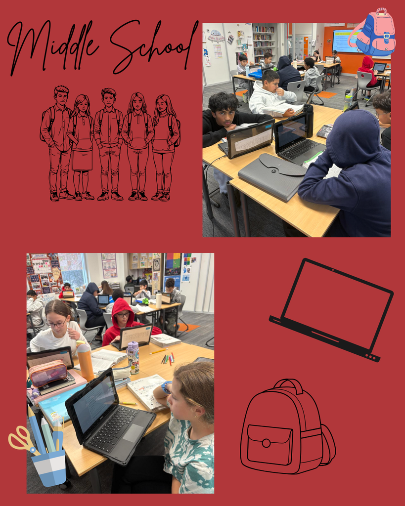 middle school pictures of students working on computers 