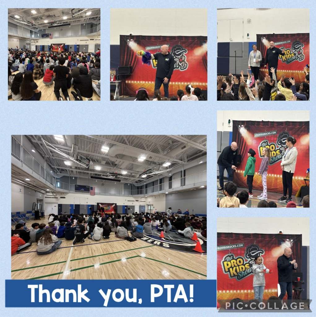 Pictures of school-wide cultural arts assembly