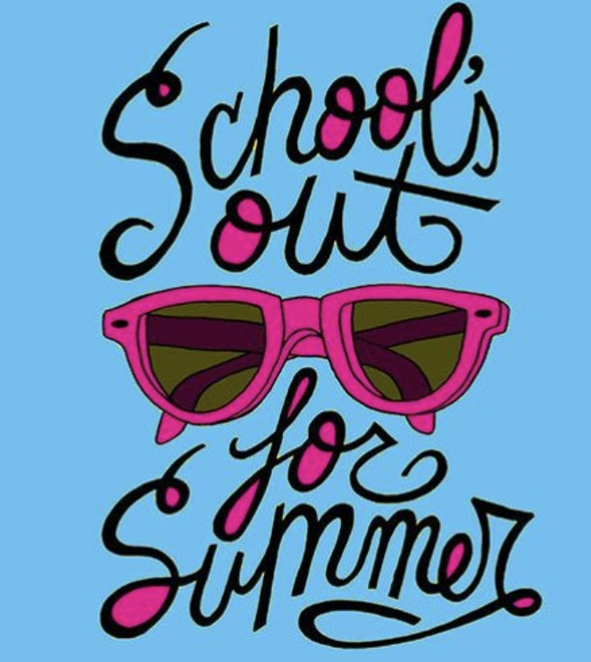 school is out for summer clip art flyer
