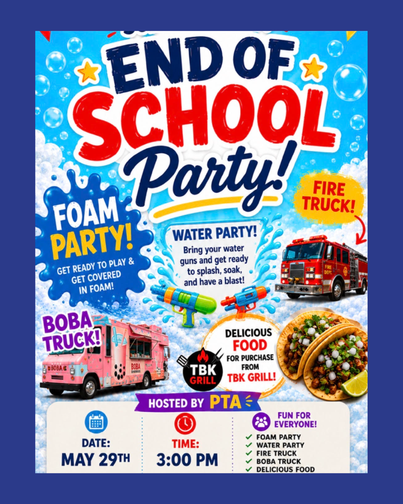 end of school party flyer