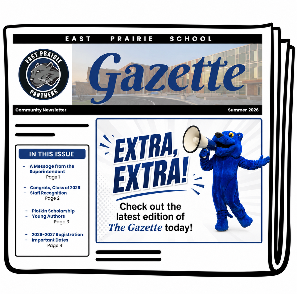 photo of a panther announcing the new community newspaper being published. front page mockup listing what can be found in the edition