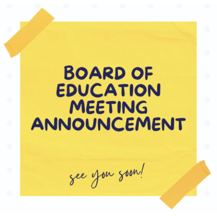 board of education meeting reminder post it note