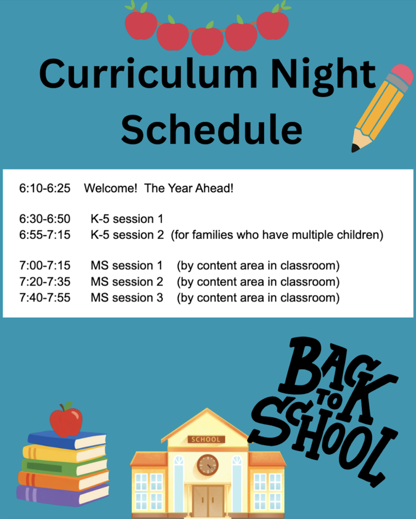 curriculum night schedule