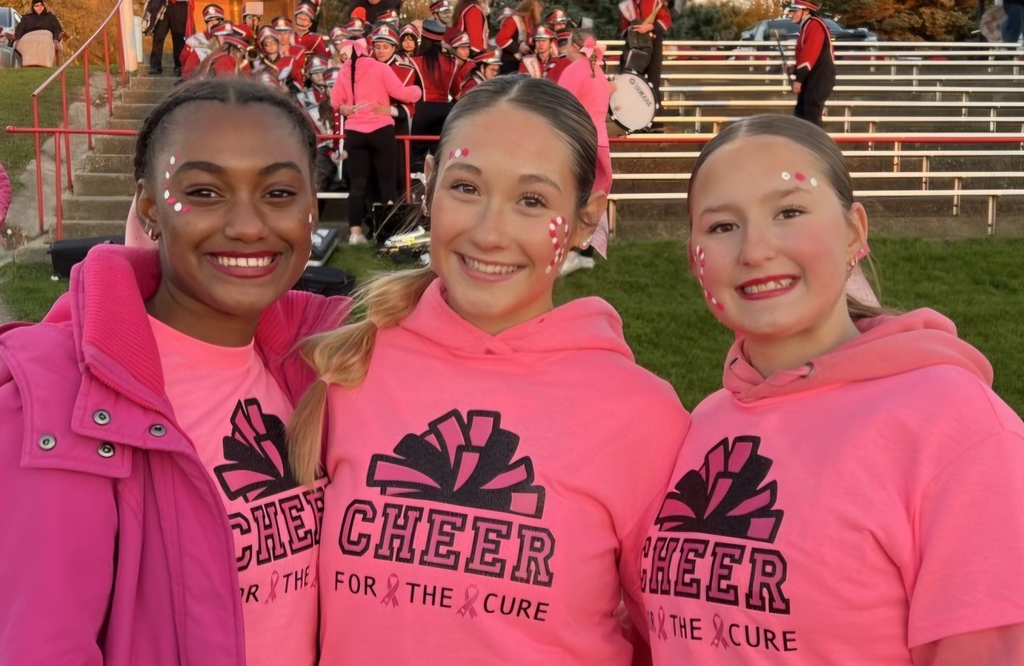 cheerleaders that qualified for the honor squad. paris mcrea, brooklyn martin, and kennedy harman