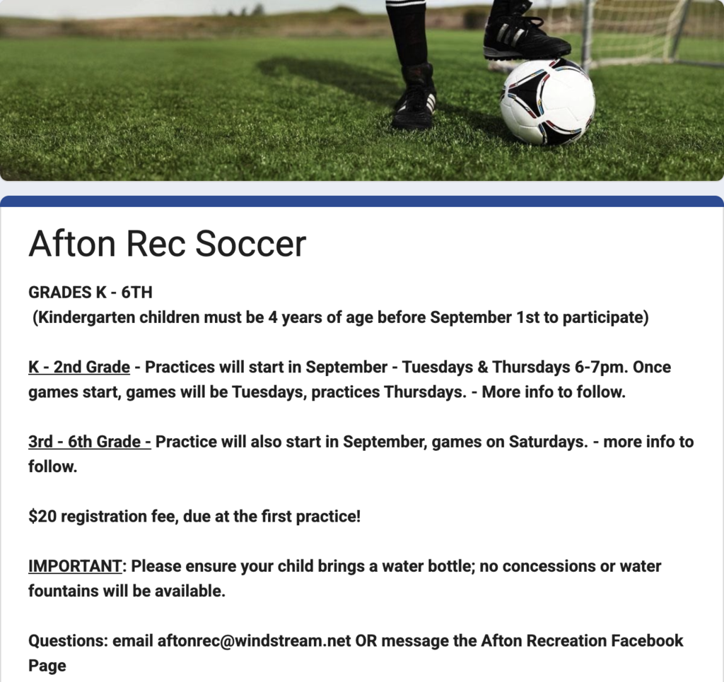 Afton Rec Soccer