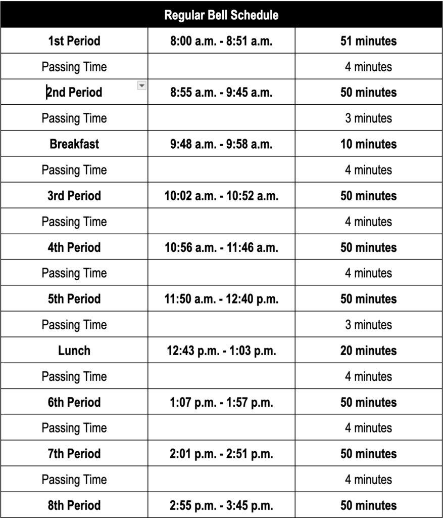 Bell Schedule