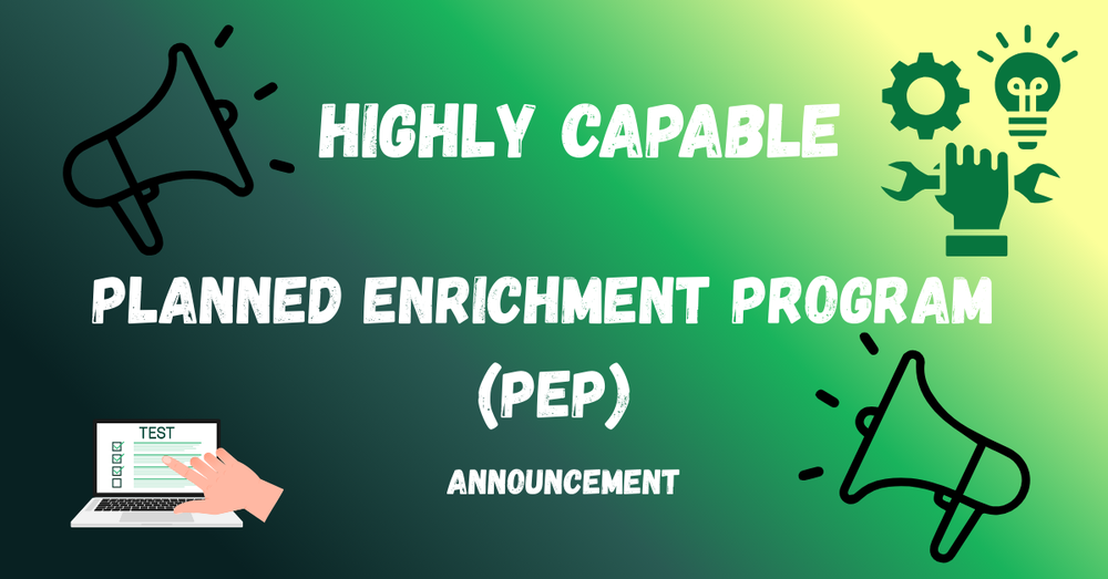 Green and yellow background, white letters, testing icons