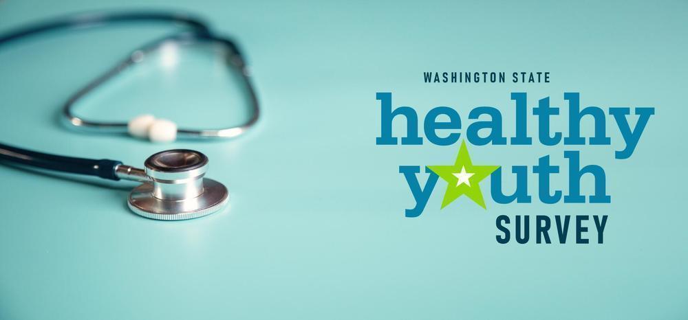 healthy youth survey wording with blue background and a stethoscope 