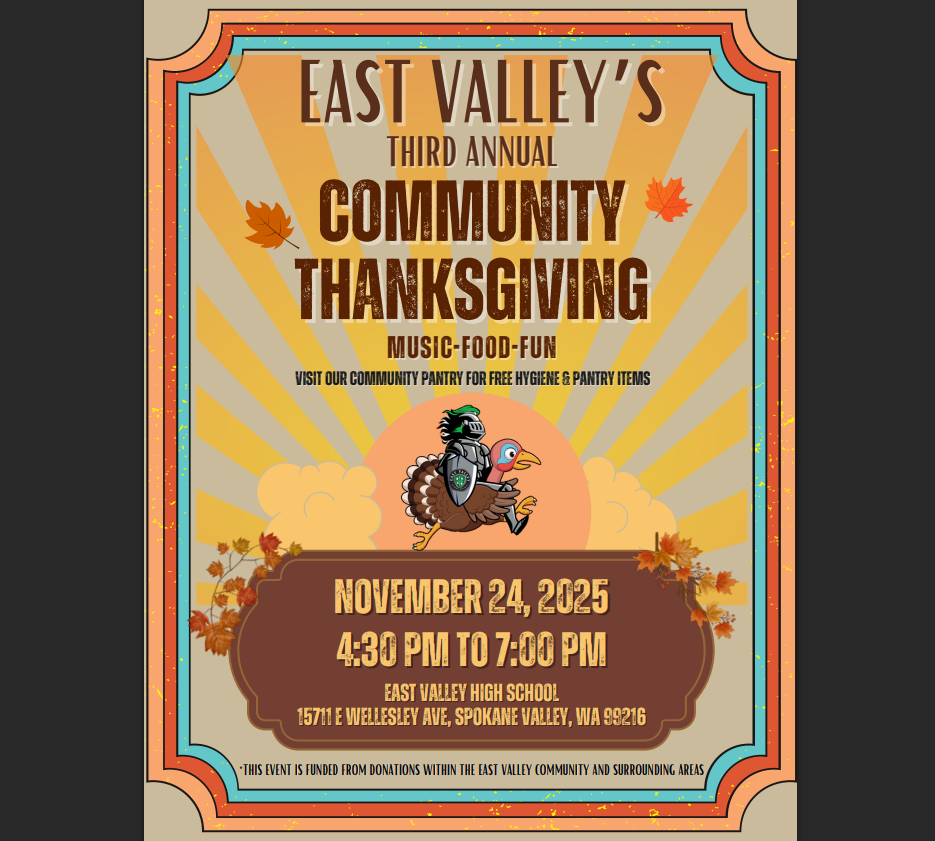 East Valley Community Thanksgiving November 24th 4:30pm to 7pm at East Valley High School