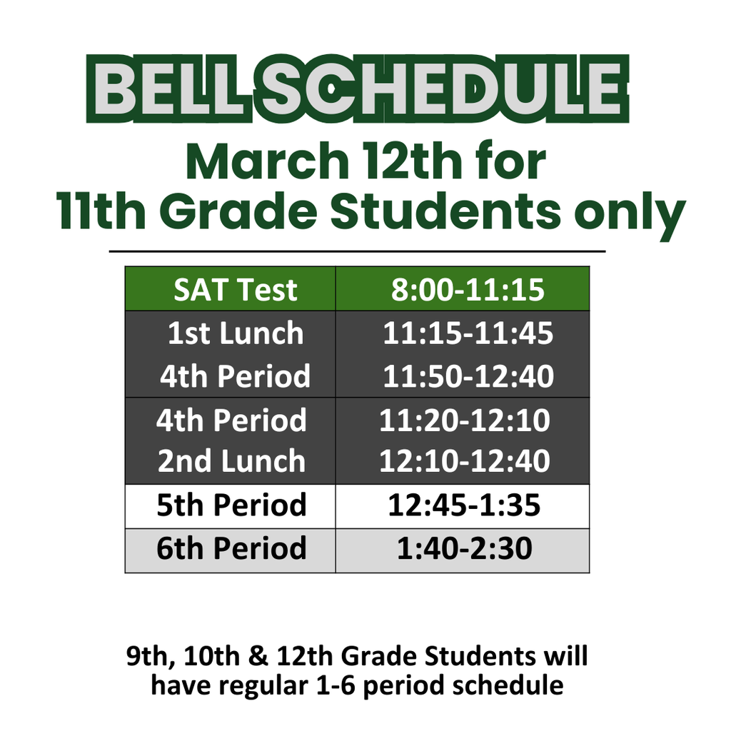 SAT Bell Schedule