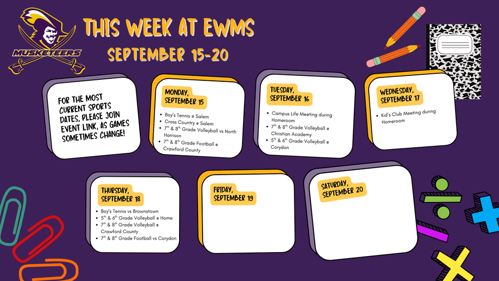 EWMS Week of 9/8/25