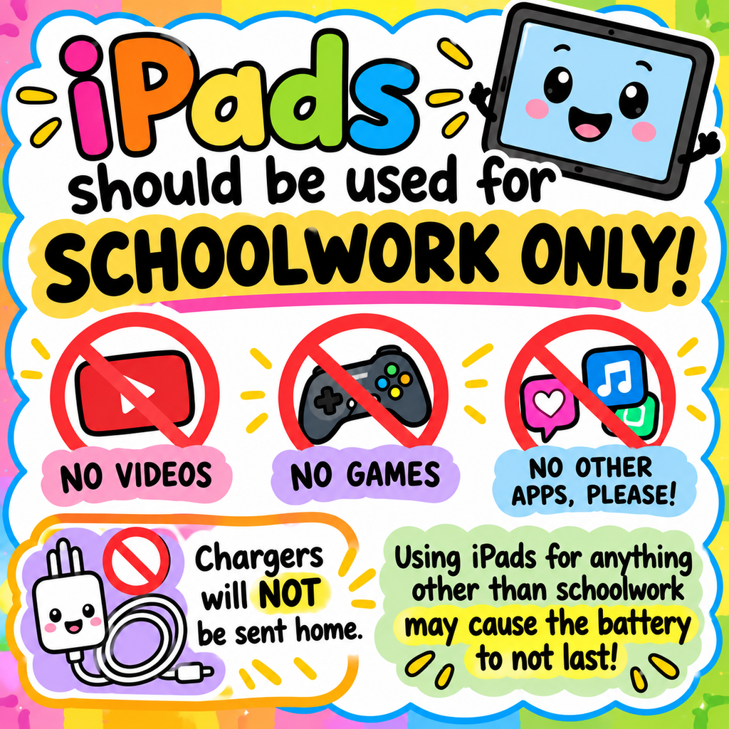 iPads for Schoolwork only