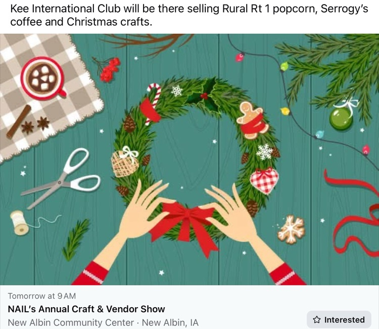 wreath advertising Nails’s Annual craft show